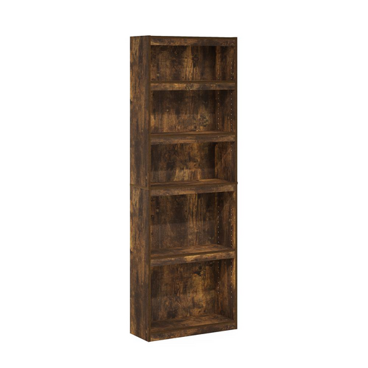 5-Tier Shelf Bookcase, Amber Pine