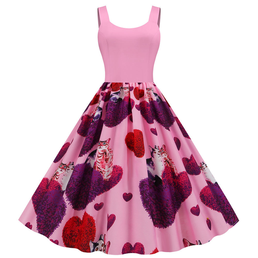 Valentine's Day print party dress