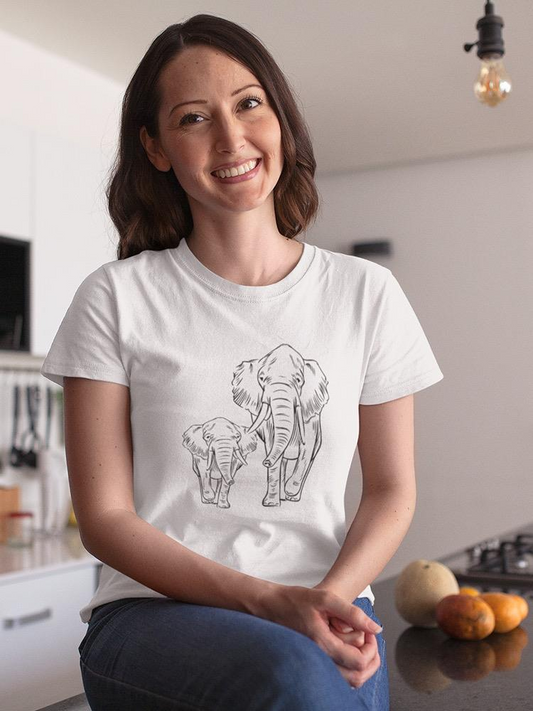 Mom And Baby Elephant T-shirt