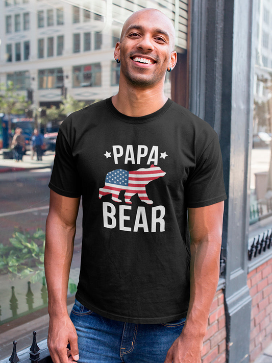 Papa Bear American Flag Shade Men's T-shirt