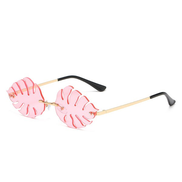 Rimless Leaf Shape Party Sunglasses