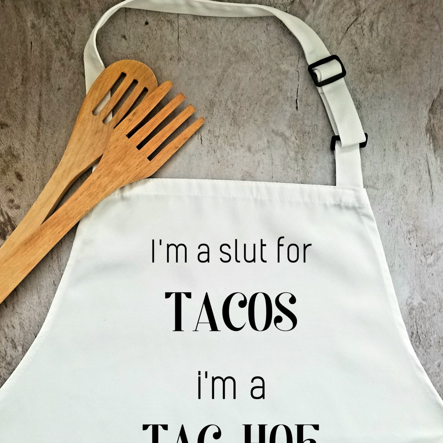 Funny Adjustable Kitchen or BBQ Apron, Sarcastic Gift for the Cook or Griller, Kitchen Gifts, Bib Apron with Pockets, Funny Taco Lover Apron