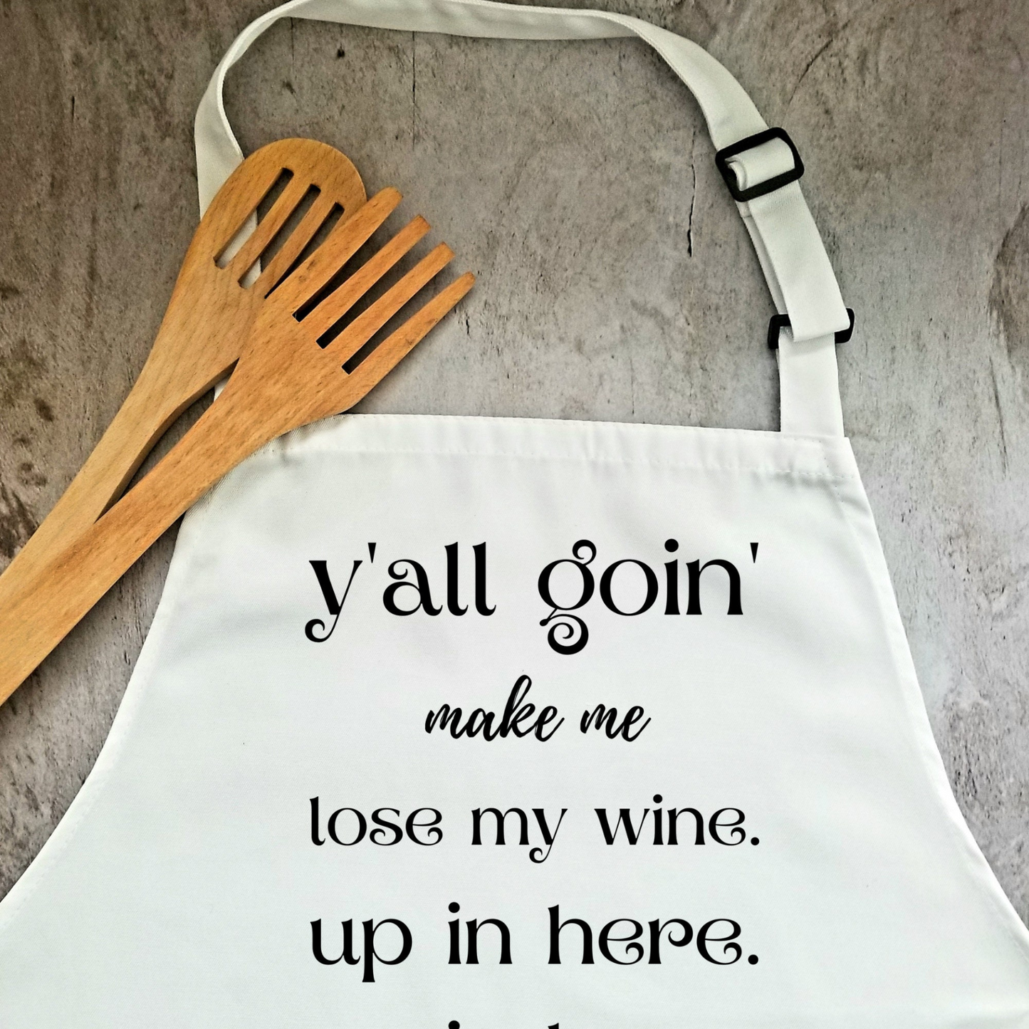 Funny Adjustable Kitchen or BBQ Apron | Perfect Gift for the Cook or Griller | Apron for Wine Lover