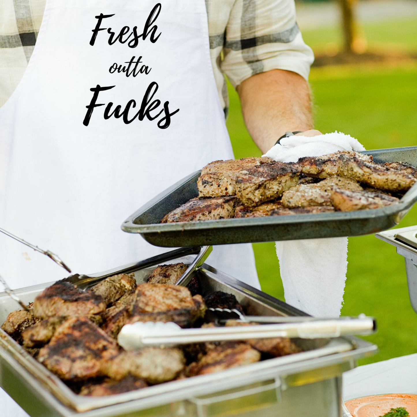 Fresh Outta Fucks Humorous Apron | Funny Adjustable Kitchen or BBQ Apron | Perfect Gift for the Cook or Griller