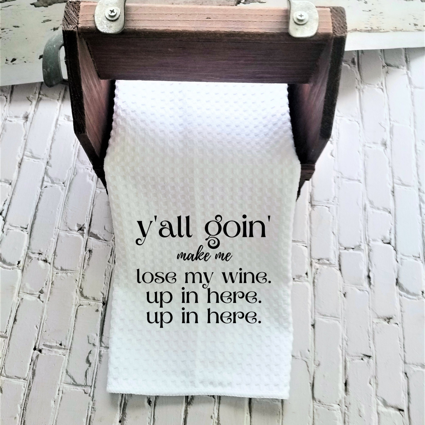 Loose My Wine Funny Kitchen Towel Sayings | Farmhouse Sarcastic Dish Towel with Quote | Gift for Wine Lover or Cook