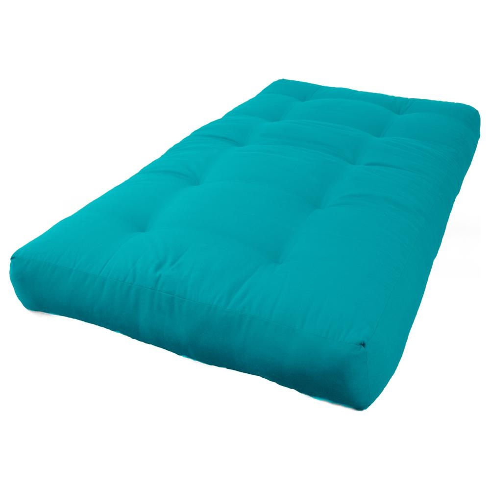 Blazing Needles Renewal 7-inch Twill Twin-size Futon Mattress - Aqua Blue