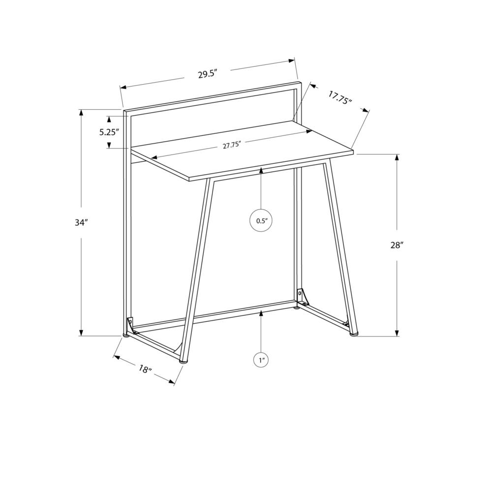 COMPUTER DESK - 30"L / JUVENILE WHITE / WHITE METAL