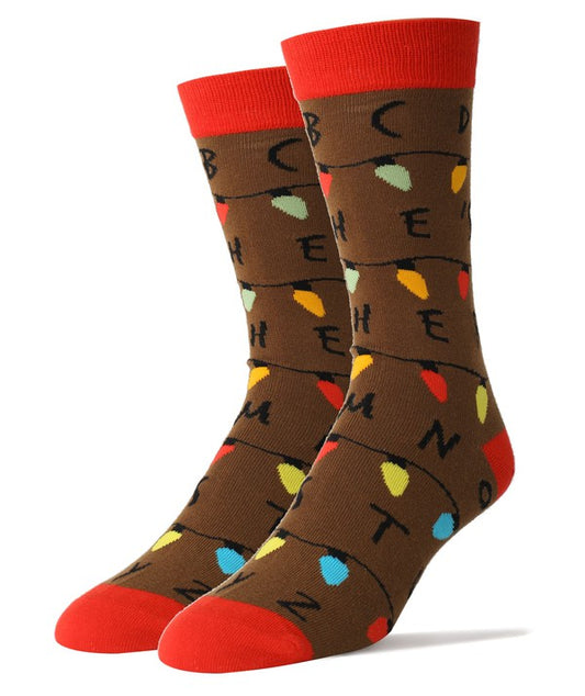 Stranger - Men's Christmas Cotton Crew Funny Socks