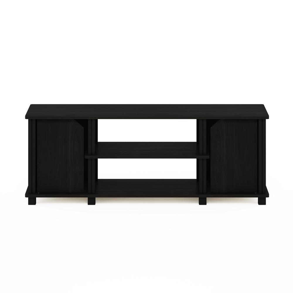 Furinno Simplistic TV Stand with Shelves and Storage, Espresso/Black