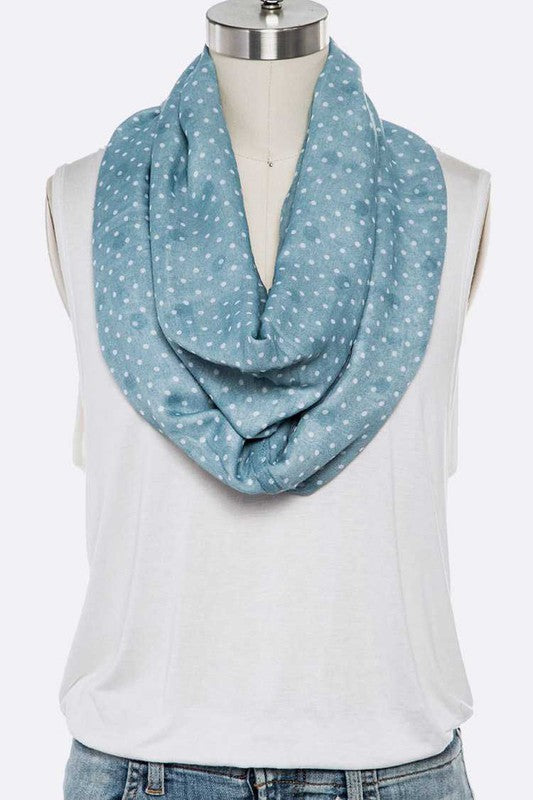 Reversible 2 Tone Star Print Infinity Scarf