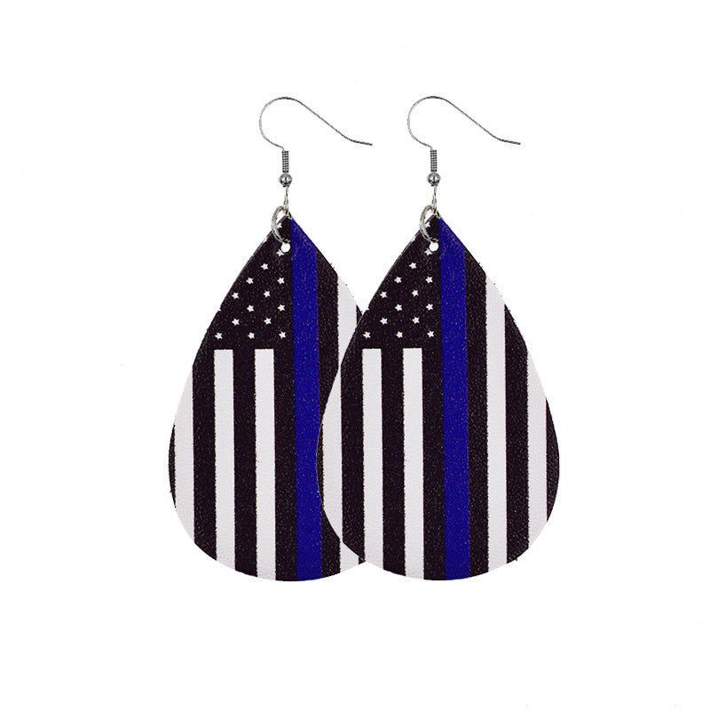 Independence Day Leather Earrings