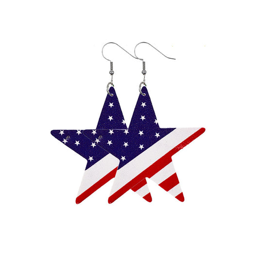 Independence Day Leather Earrings