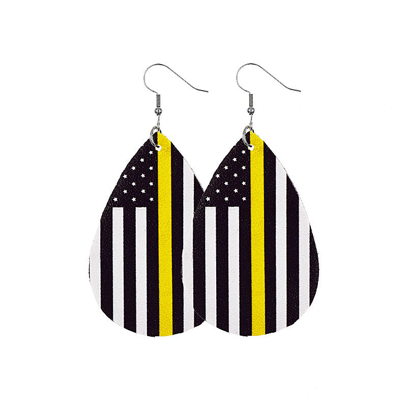 Independence Day Leather Earrings