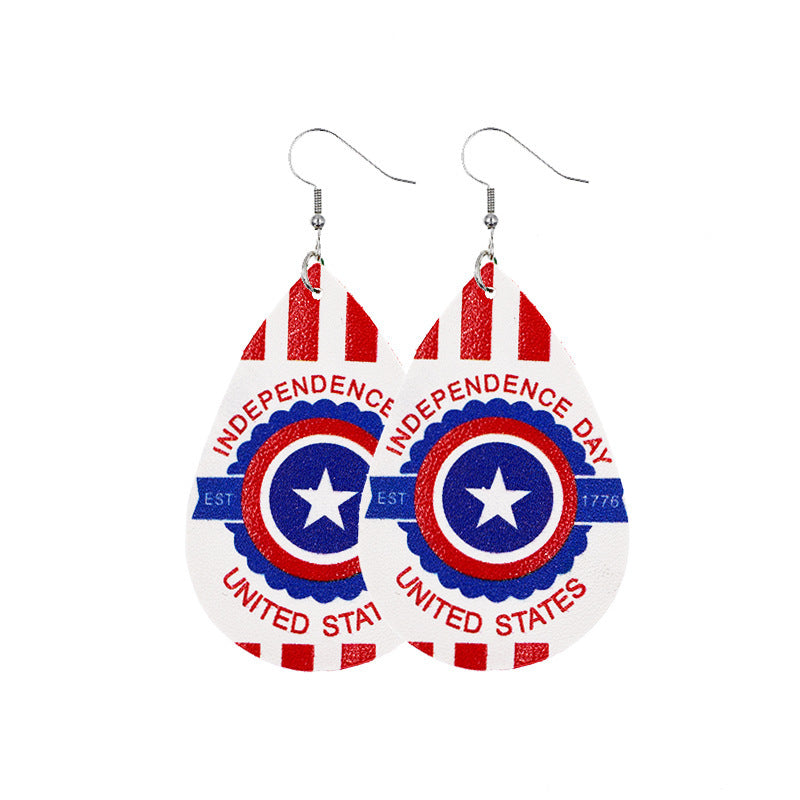 Independence Day Leather Earrings