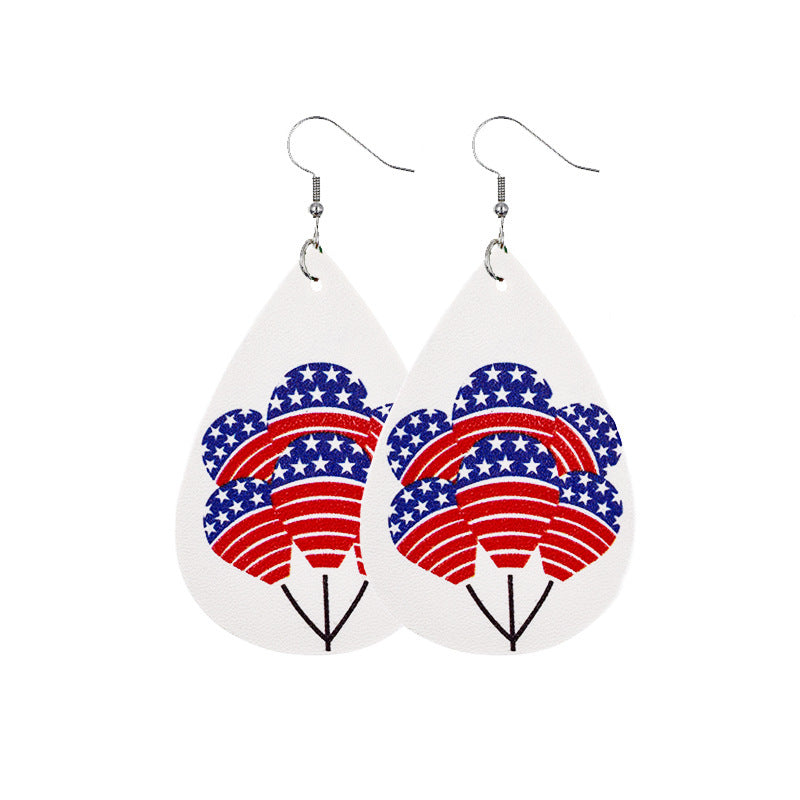 Independence Day Leather Earrings