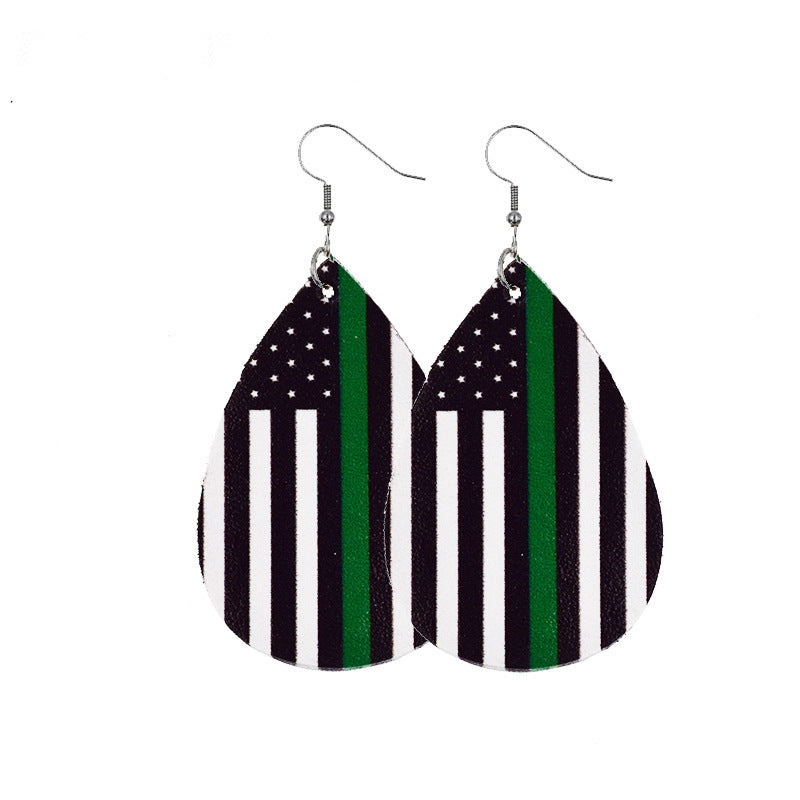 Independence Day Leather Earrings