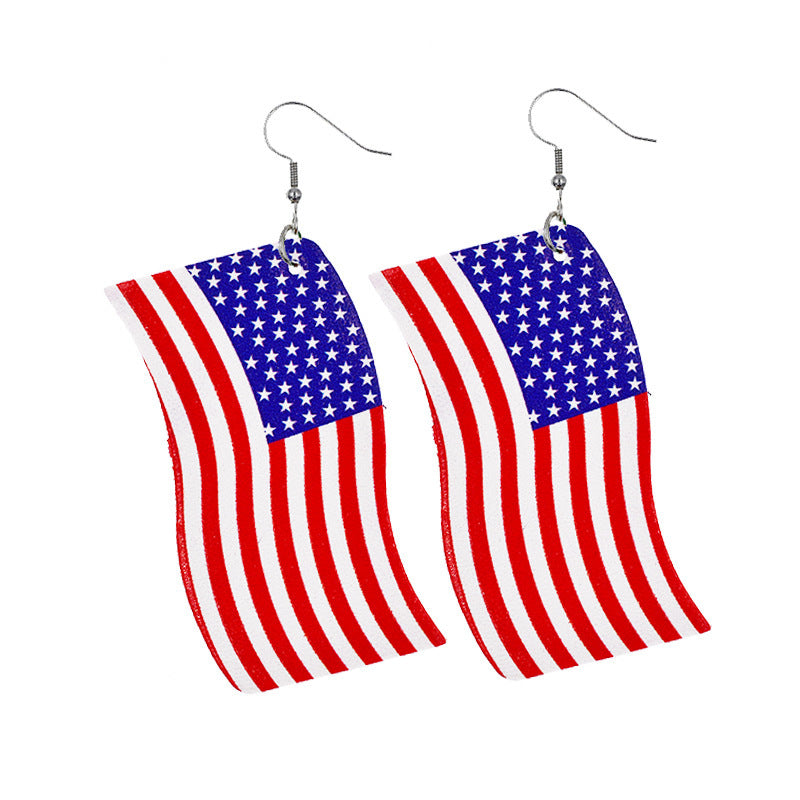 Independence Day Leather Earrings