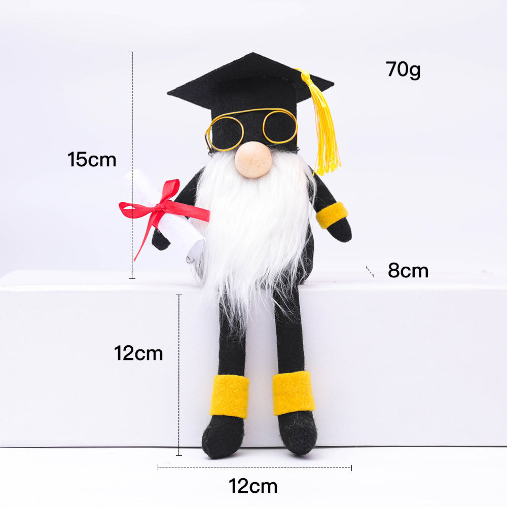 Black Long Leg Top Hat Graduation Doctor Faceless Rudolf Doll Decorative Toys