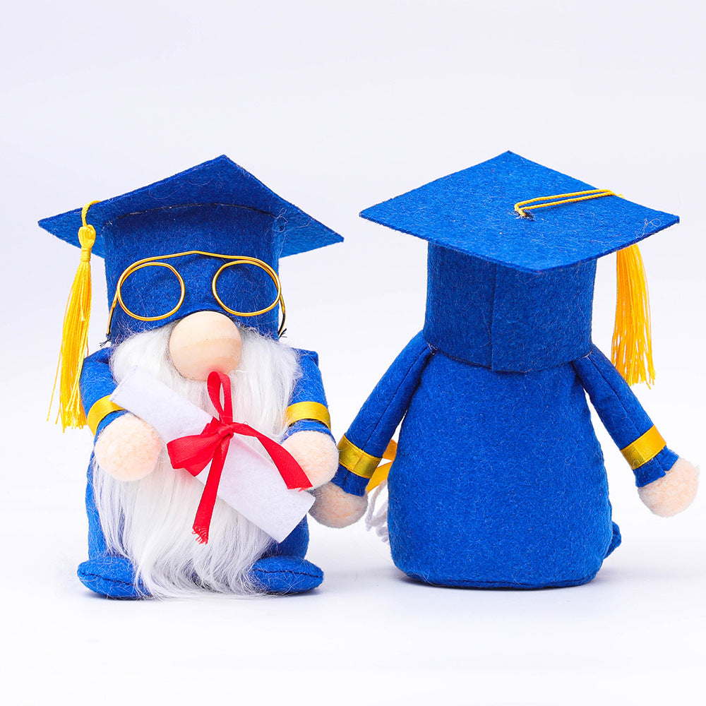 Blue Graduation Glasses Bachelor Doctor Faceless Rudolf Doll Decorative Toys