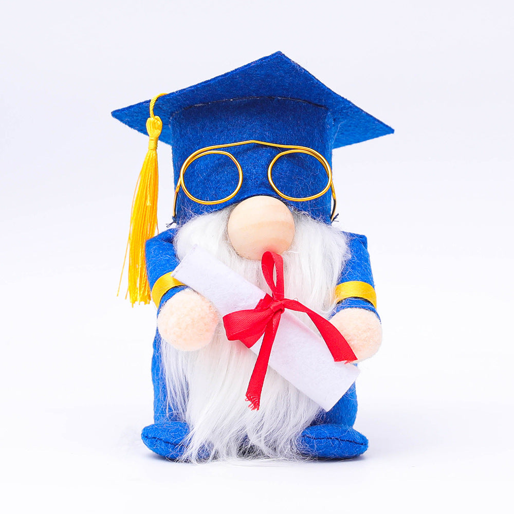 Blue Graduation Glasses Bachelor Doctor Faceless Rudolf Doll Decorative Toys