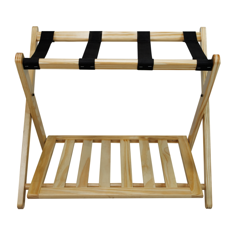 Luggage Rack with Shelf-Natural