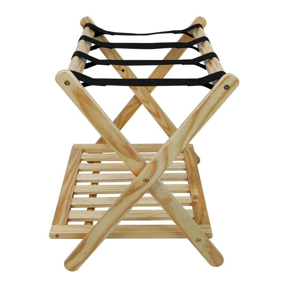 Luggage Rack with Shelf-Natural