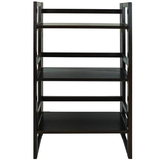 3-Shelf Folding Student Bookcase 20.75" Wide-Espresso