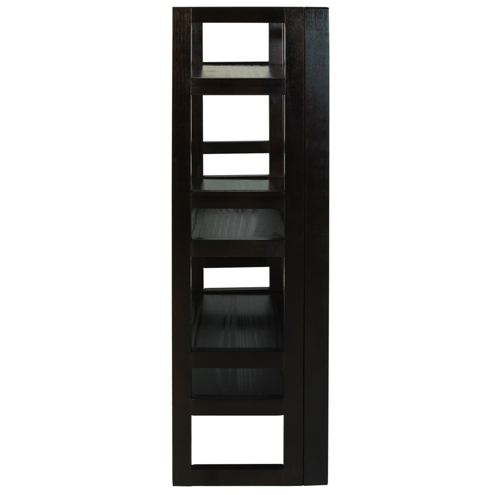 3-Shelf Folding Student Bookcase 20.75" Wide-Espresso