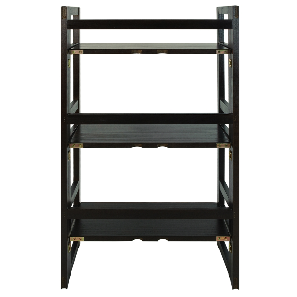 3-Shelf Folding Student Bookcase 20.75" Wide-Espresso