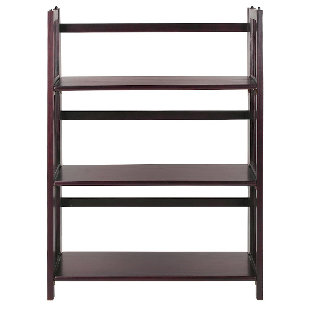 3-Shelf Folding Stackable Bookcase 27.5" Wide-Espresso