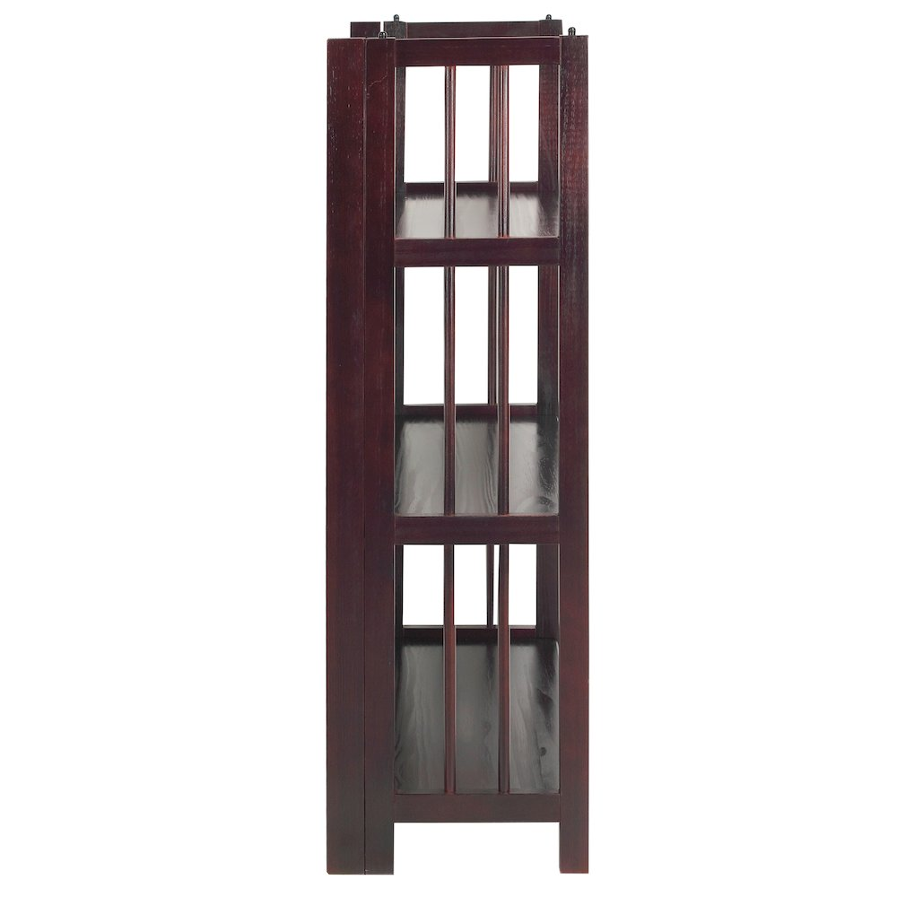 3-Shelf Folding Stackable Bookcase 27.5" Wide-Espresso