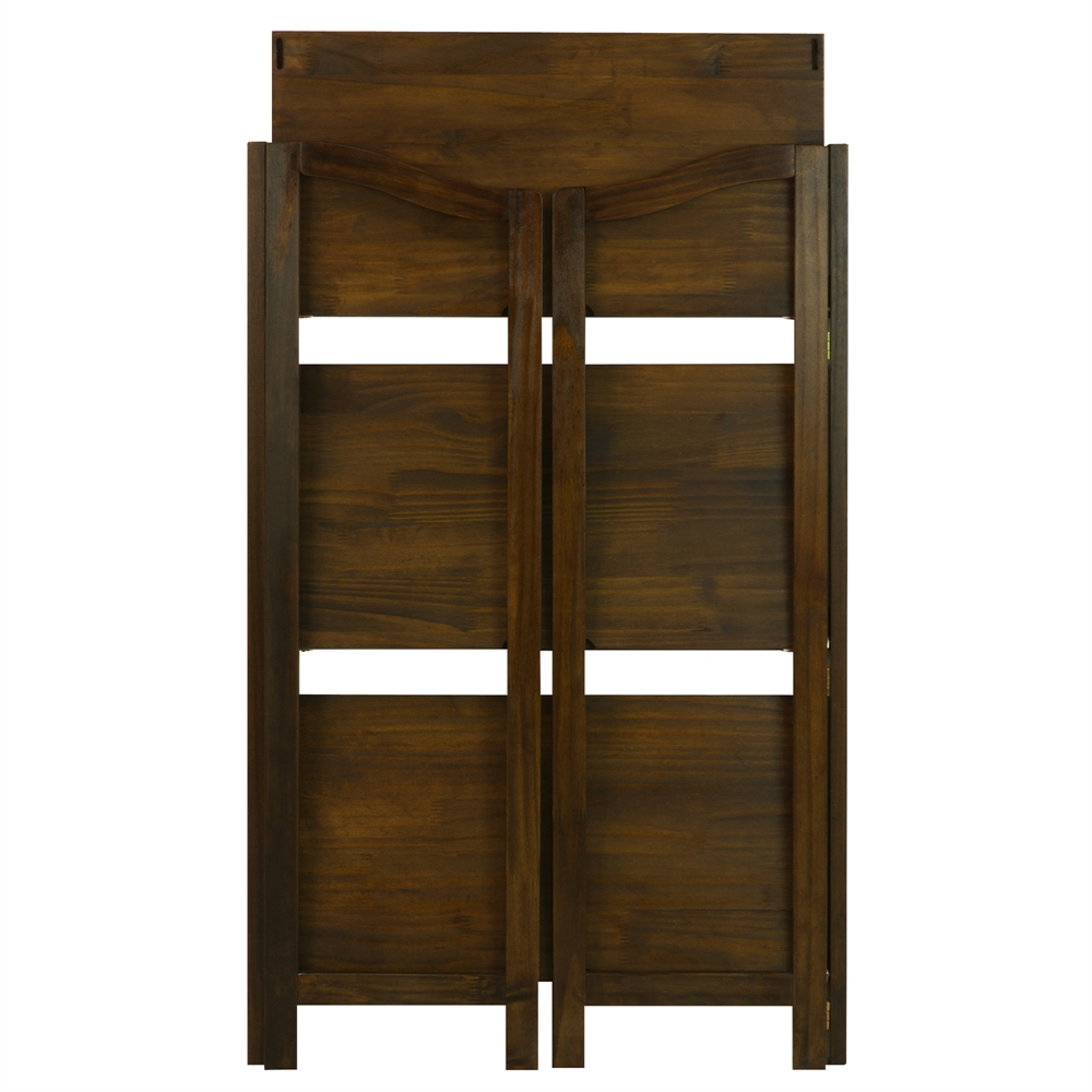 Stratford 3-Shelf Folding Bookcase-Warm Brown