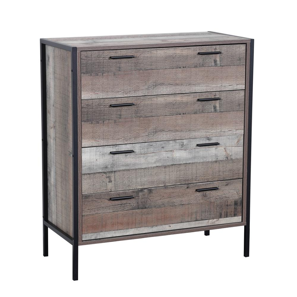 Four Drawer Chest with Metal Frame and Legs