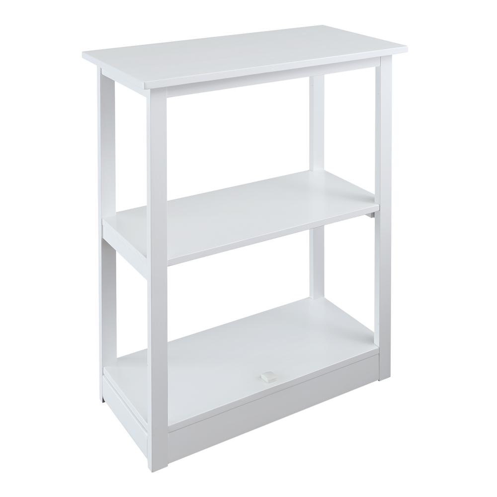 Adams 3-Shelf Bookcase with Concealed Sliding Track