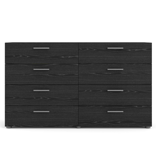 Austin 8 Drawer Double Dresser, Black Woodgrain