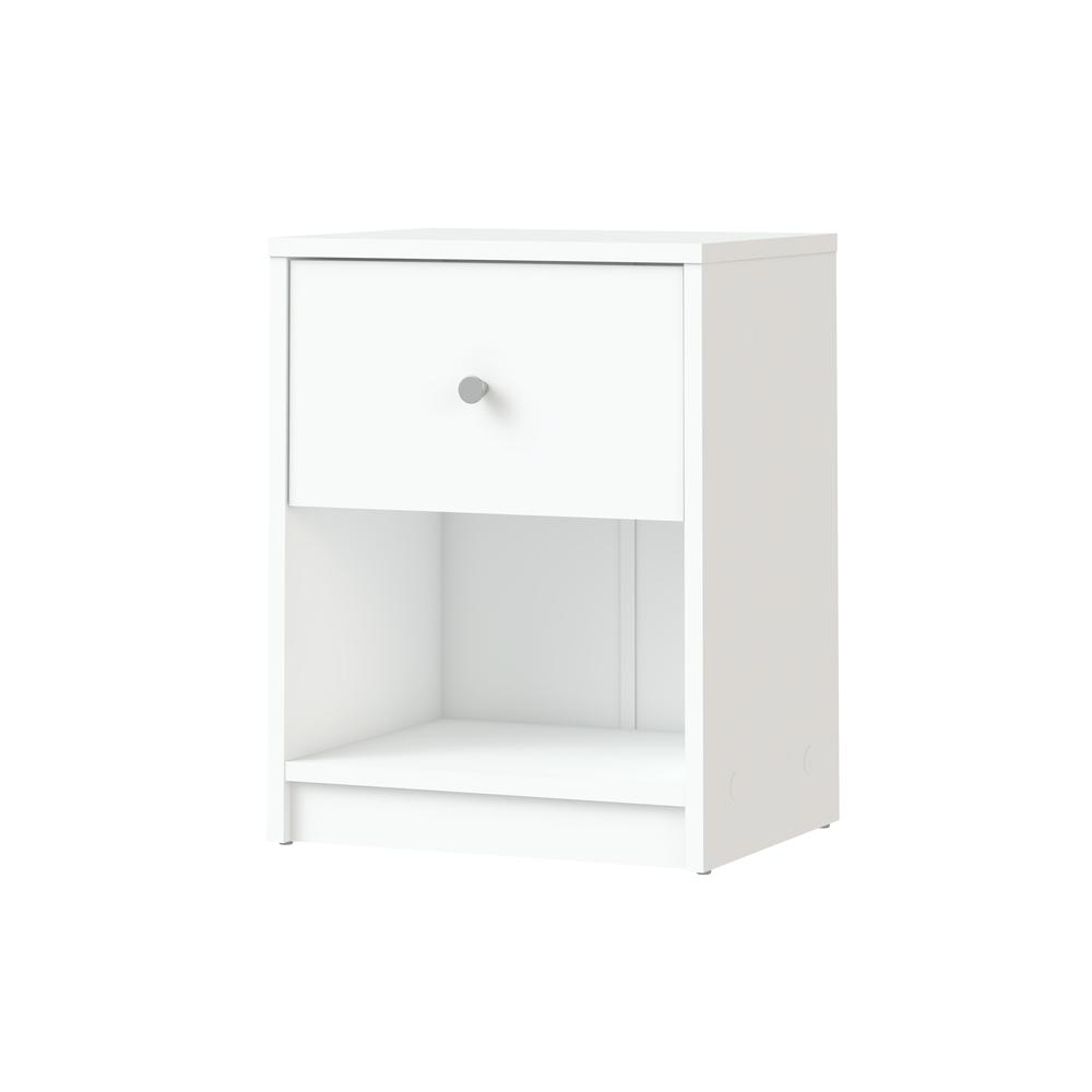 Portland 1 Drawer Nightstand, White