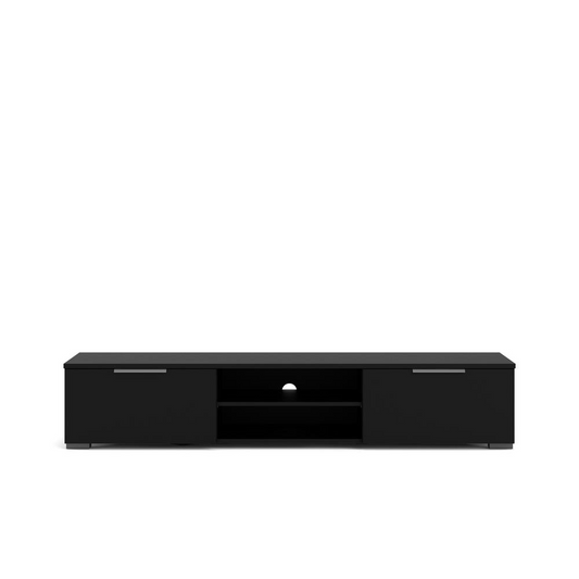 2 Drawer 2 Shelf TV Stand Black Matte