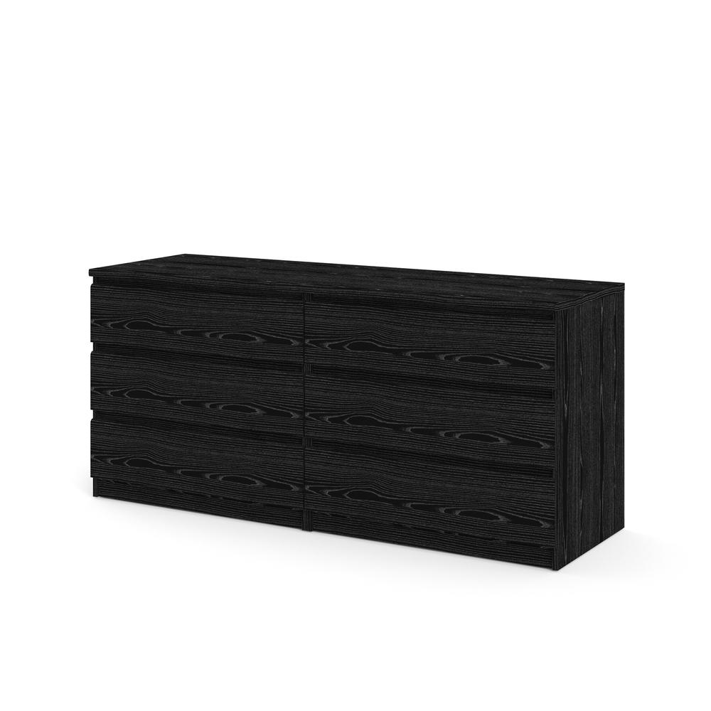 Scottsdale 6 Drawer Double Dresser, Black Wood Grain