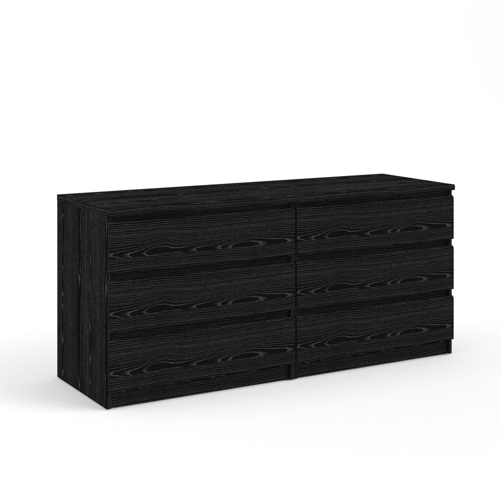 Scottsdale 6 Drawer Double Dresser, Black Wood Grain