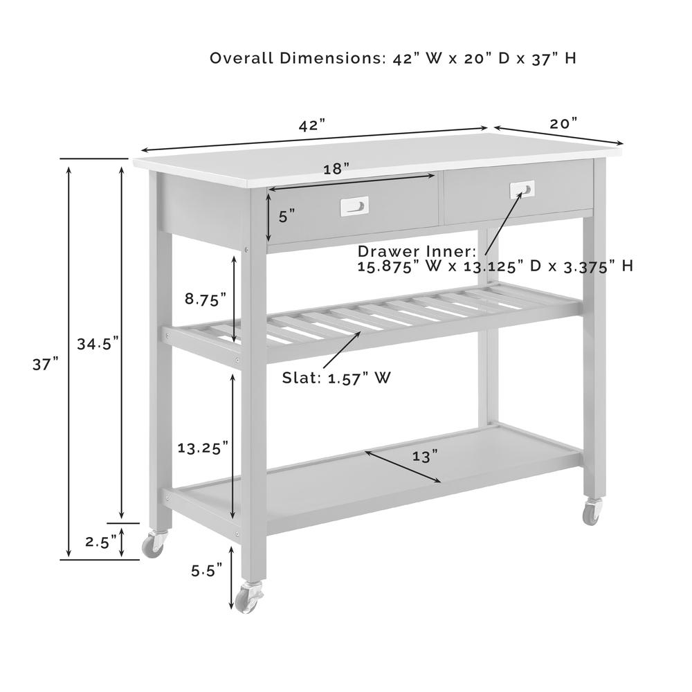 Chloe Stainless Steel Top Kitchen Island/Cart Gray/Stainless Steel