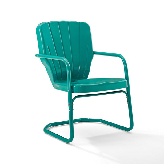 Ridgeland 2Pc Outdoor Metal Armchair Set Turquoise - 2 Chairs