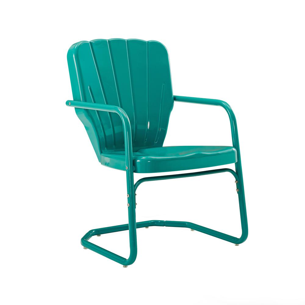 Ridgeland 2Pc Outdoor Metal Armchair Set Turquoise - 2 Chairs