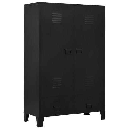 Wardrobe Industrial Black 35.4"x15.7"x55.1" Steel