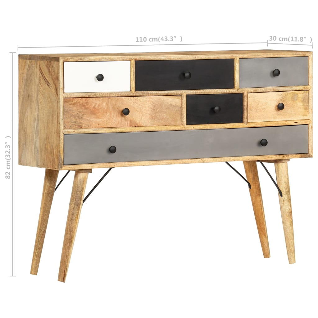 vidaXL Sideboard 43.3"x11.8"x32.3" Solid Mango Wood