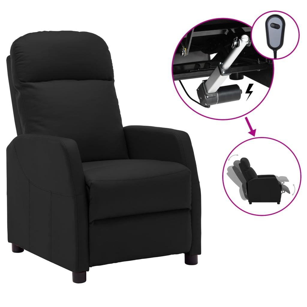 Recliner Black Faux Leather