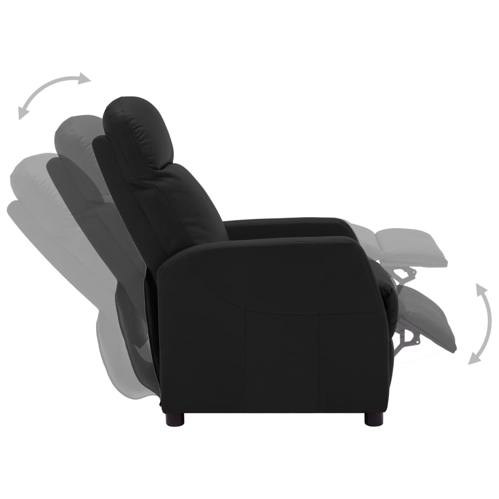 Recliner Black Faux Leather