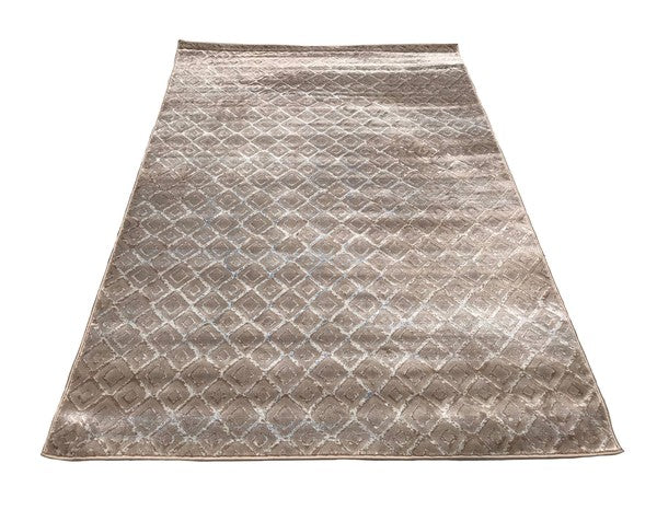 5' x 7'6'' Dark Beige Diamonds Silky Glam Rug