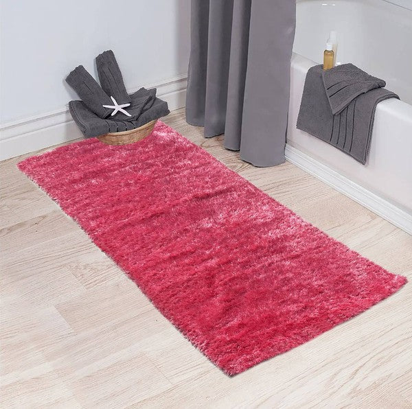 2' x 5'  Feet Reversible Soft Shag Pink Area Rug