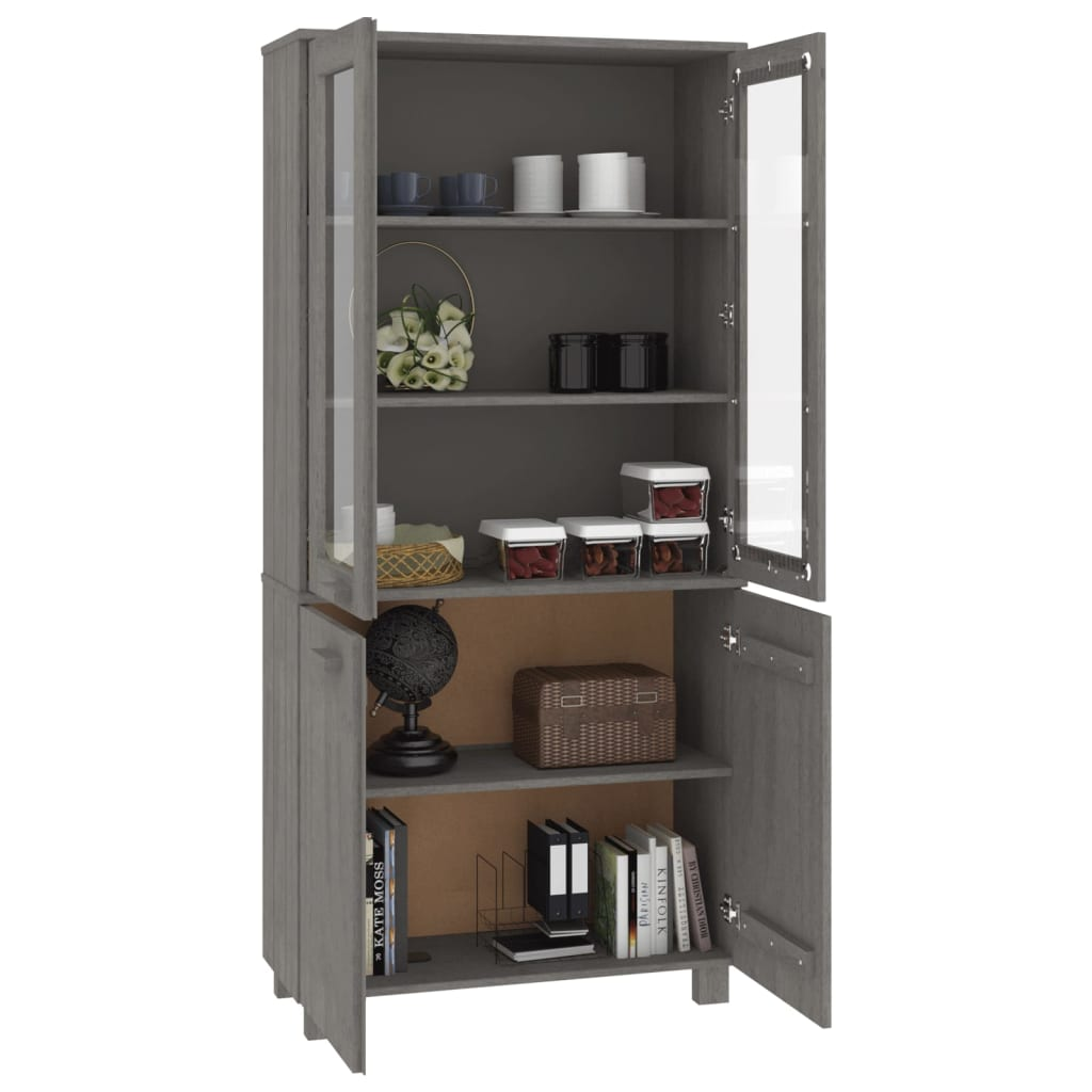 vidaXL Highboard HAMAR Solid Wood Pine Light Gray