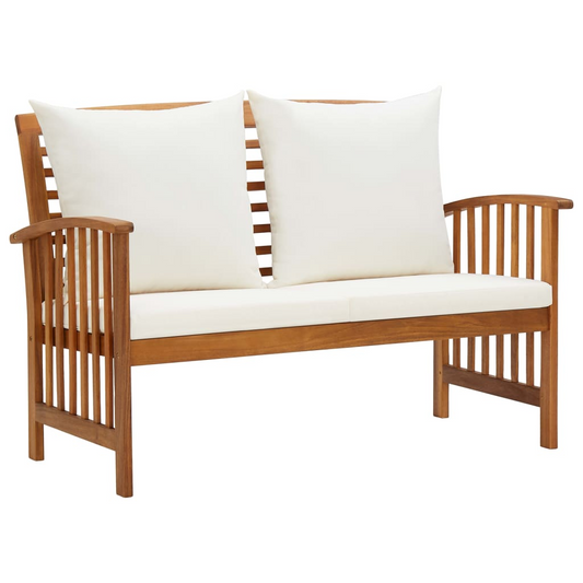 vidaXL Patio Bench with Cushions 46.9" Solid Acacia Wood